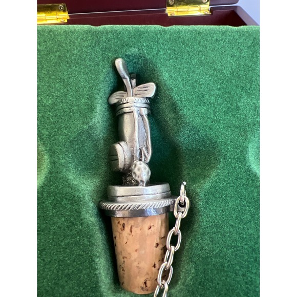 New Without Tags Golfer 3 Stopper Redwood Stained Presentation box 19th Hole - Picture 8 of 10